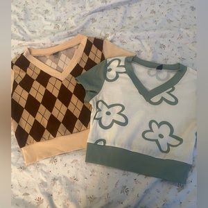 2 pack kids shein argle/floral shirts